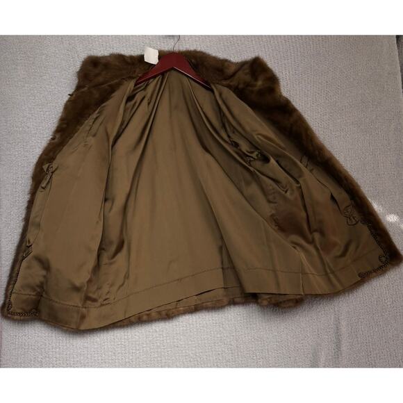Women's Brown Mink Coat Size XL #57682 - Picture 3 of 3